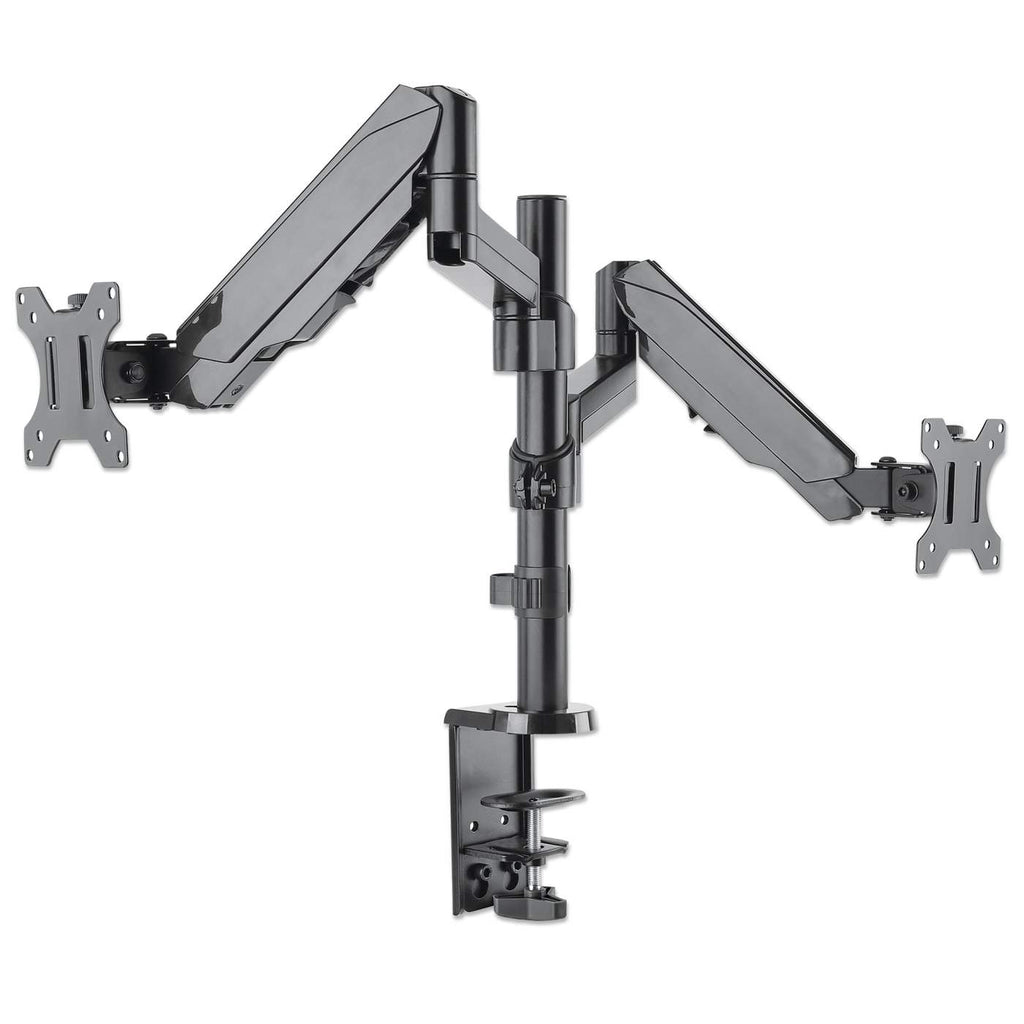 MANHATTAN Tischhalterung mit Gasdruckfeder und Kugelgelenk fuer zwei Monitore von 48,1881,28cm 17Z32Z und bis zu 8kg pro Arm