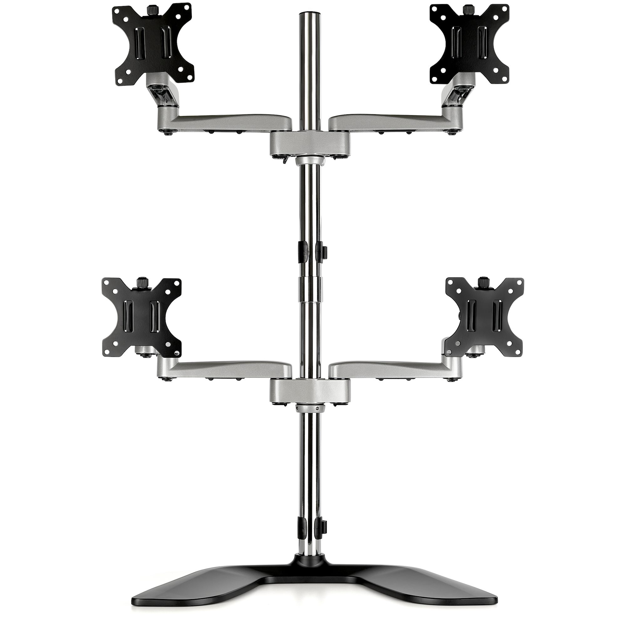 STARTECHCOM Monitorhalterung für vier Bildschirme Standfuss für bis zu 8128cm 32Zoll VESAMonitore beweglich Stahl Alum