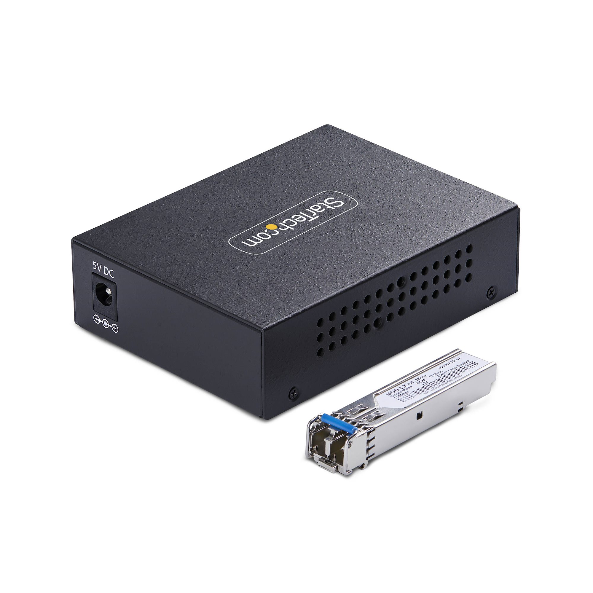STARTECHCOM Gigabit Singlemode SM LC GlasfaserMedienkonverter 10 100 oder 1000Mbps 20 km RJ45 zu LC Vollmetallgehäuse TAA
