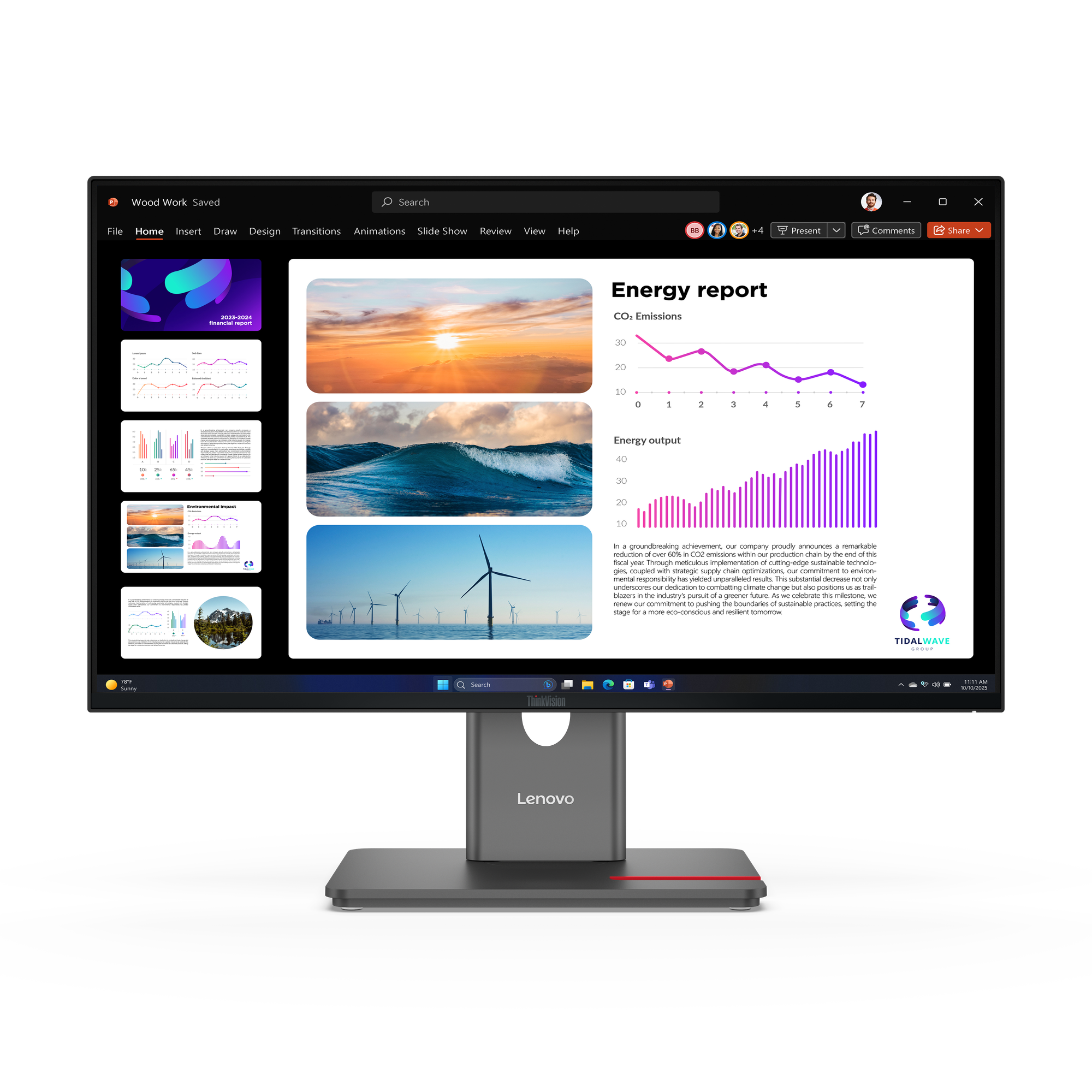 LENOVO ThinkVision P24Q40 60,45cm 23,8Zoll 2560x1440 IPS 120Hz Daisy Chain USBC 15W Factory calibrated panel Epeat Gold TCO10
