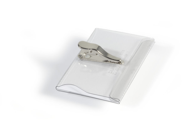 25 DURABLE Namensschilder mit Krokoklemme 9,0 x 5,4 cm