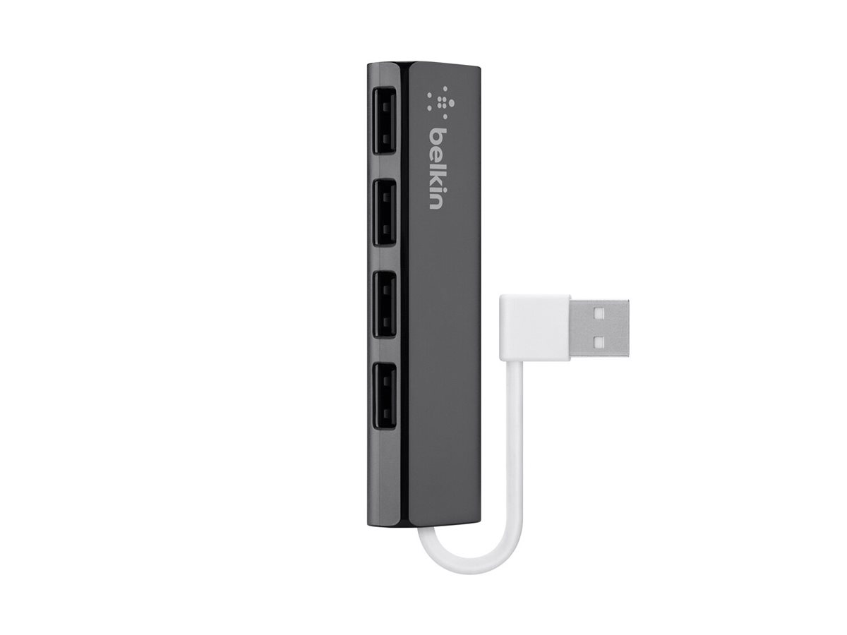 Belkin USB 2.0 HUB, 1:4, SLIM, Passiv, Schwarz