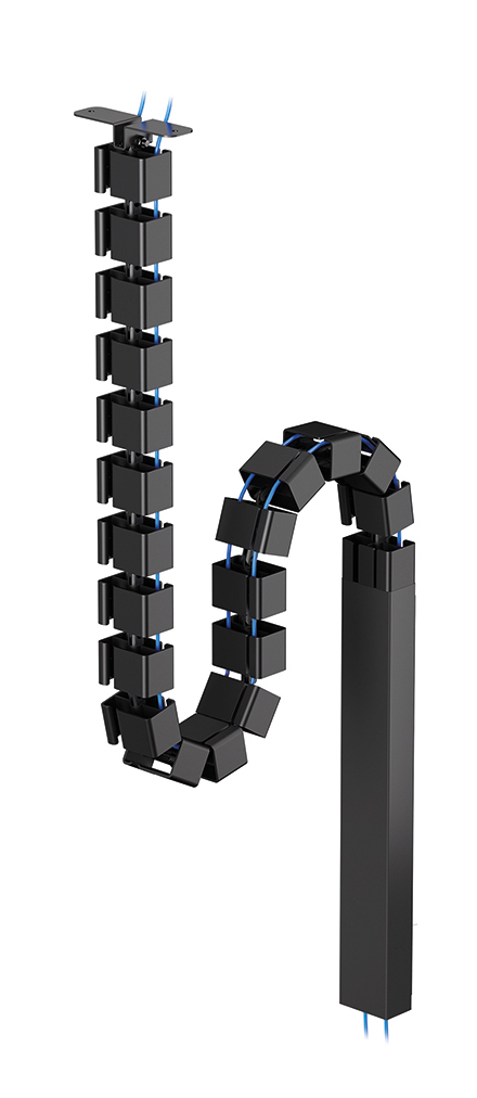 NEOMOUNTS Cable Spine Organizer for sitstand desk frames screw mounted magnetic channel black