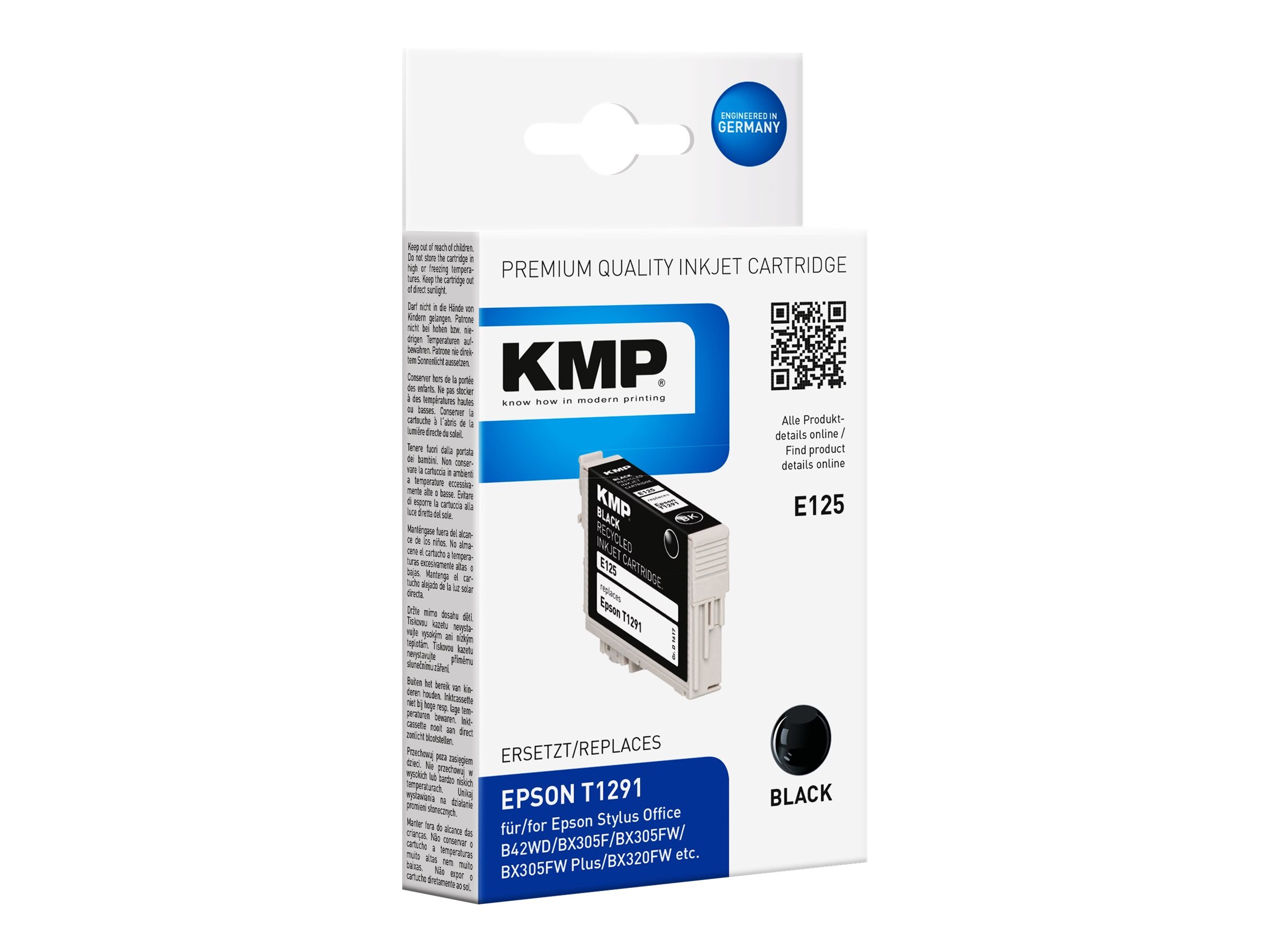 KMP E125 schwarz Druckerpatrone kompatibel zu EPSON T1291L KMP E125 schwarz Druckerpatrone kompatibel zu EPSON T1291L