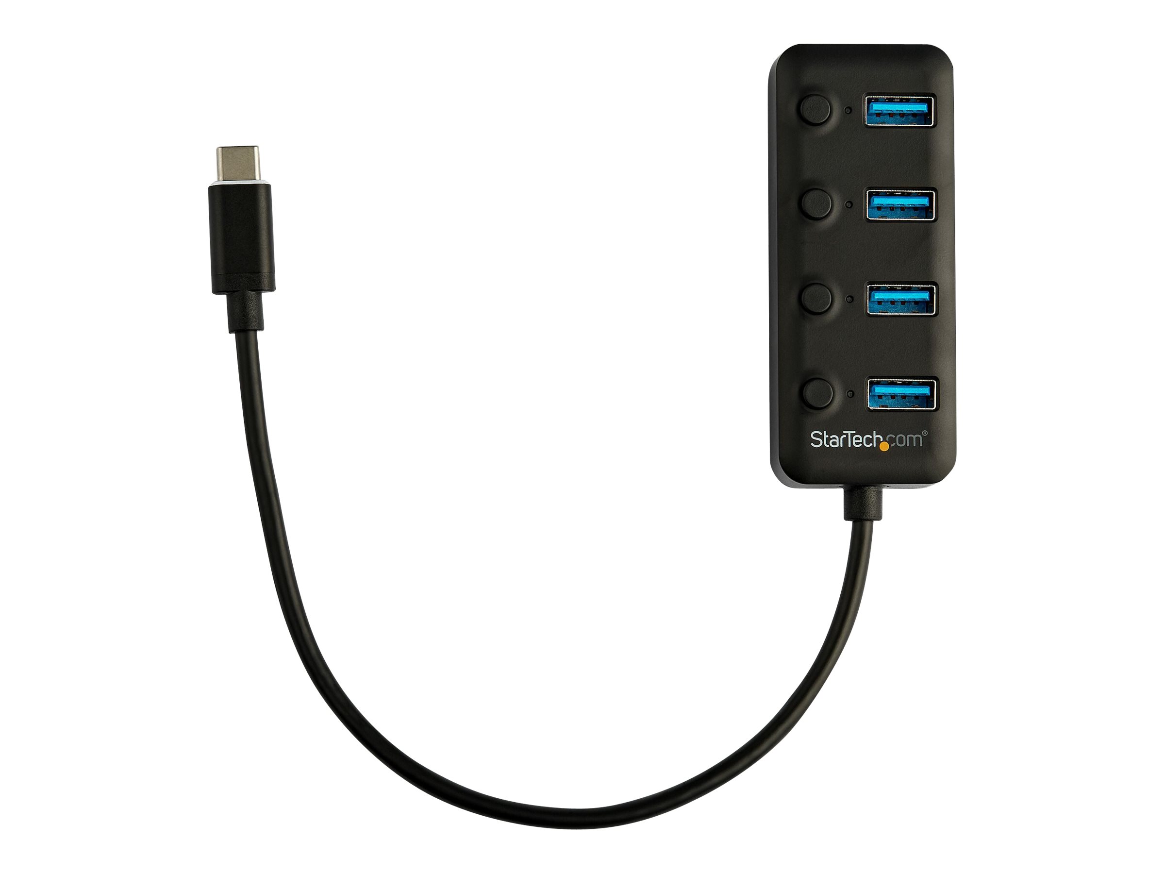 STARTECHCOM 4 Port USBC Hub 4xUSBA mit individuellen AnAusSchaltern Mobiler USB C zu USB30 Verteiler USB TypeC Splitter
