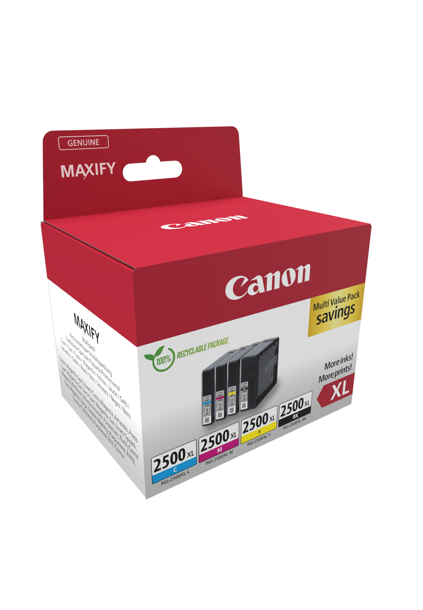 Canon PGI2500 XL BKCMY schwarz, cyan, magenta, gelb Druckerpatronen, 4erSet