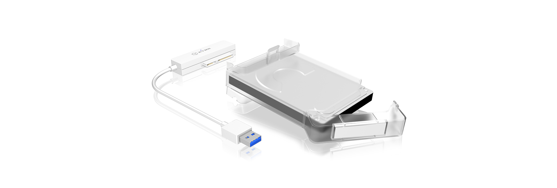 ICY BOX IBAC703U3 USBA 30 Adapter fuer 25 SATA HDDSSD mit Kunststoffhuelle