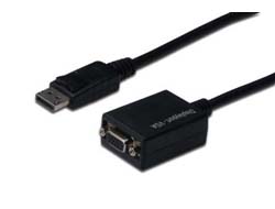 DisplayPort Adapterkabel DP - HD15 0.15m DP 1.1a sw. DisplayPort Adapterkabel DP - HD15 0.15m DP 1.1a sw.