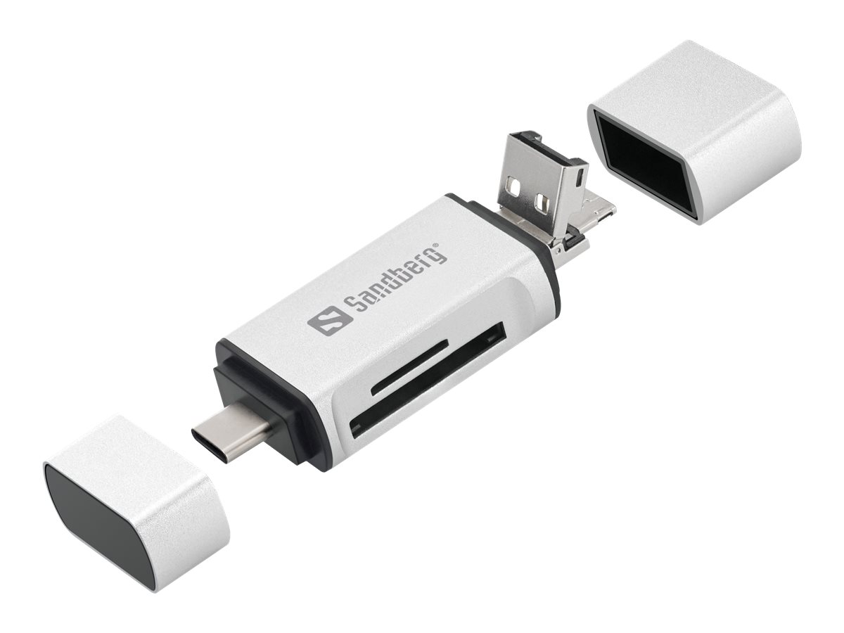 SANDBERG USB-C+USB+MICRO USB CARD READER SANDBERG USB-C+USB+MICRO USB CARD READER
