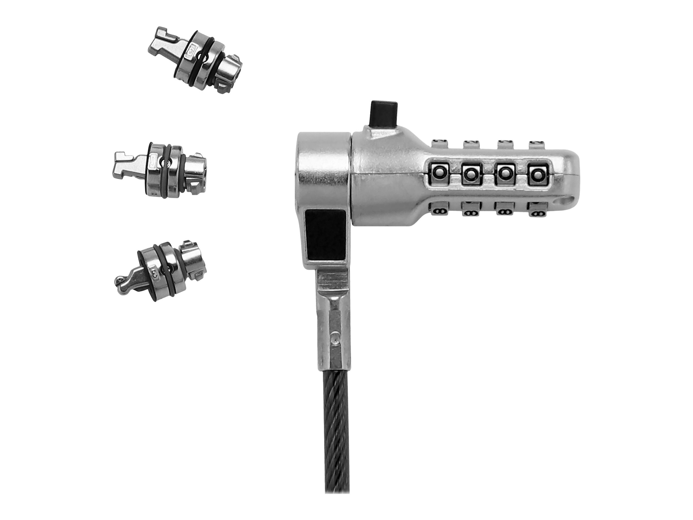 DICOTA Universal Security Cable Lock 3 Austauschbare Köpfe für alle Steckplätze mit voreingestelltem Code DICOTA Universal Security Cable Lock 3 Austauschbare Köpfe für alle Steckplätze mit voreingestelltem Code