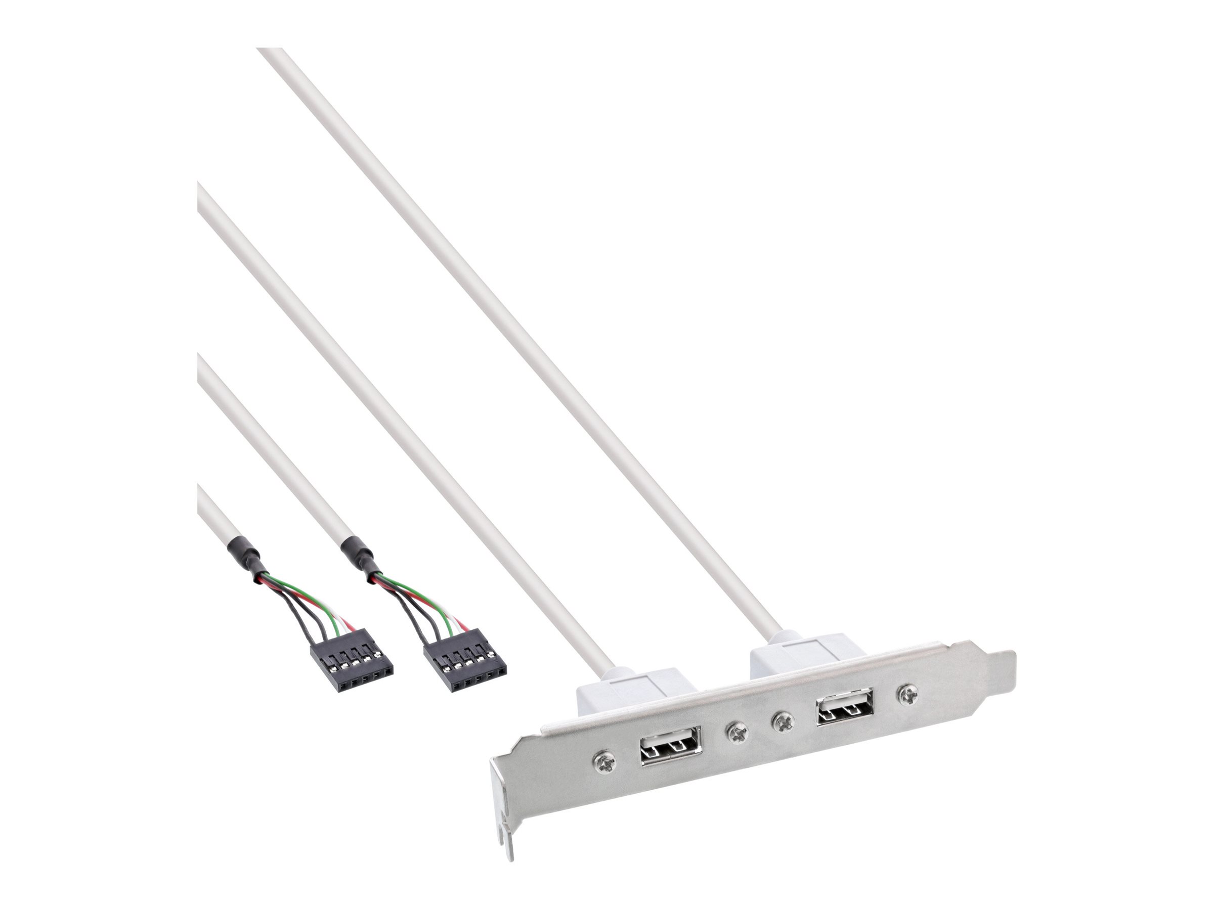 INLINE Slotblech USB 2.0 2x USB Buchse auf 2x 5pol Pfostenverbinder 0,3m INLINE Slotblech USB 2.0 2x USB Buchse auf 2x 5pol Pfostenverbinder 0,3m