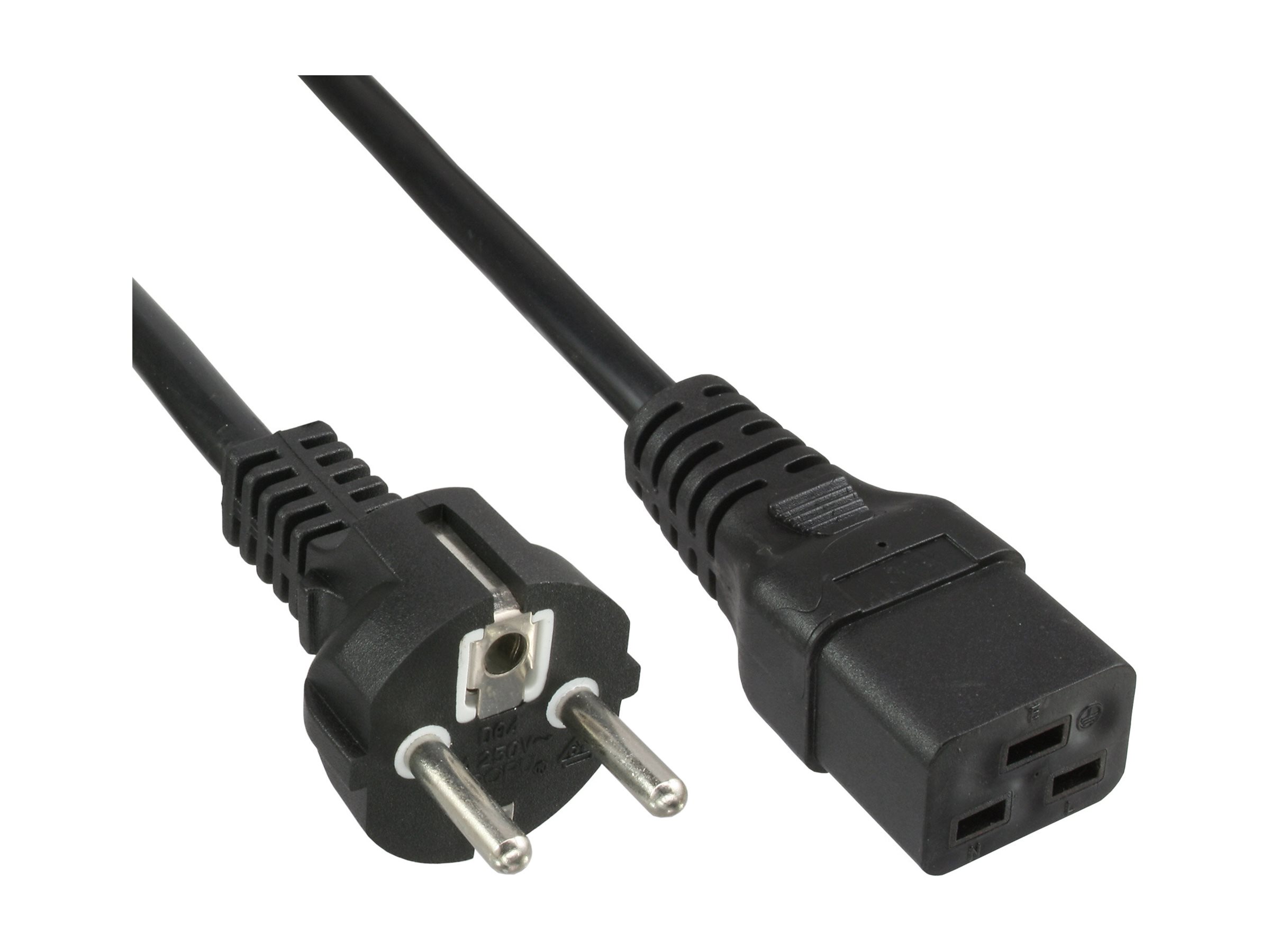 INLINE Netzkabel 16A Schutzkontakt gerade auf Kaltgeraetestecker IEC320/C19 schwarz 1m INLINE Netzkabel 16A Schutzkontakt gerade auf Kaltgeraetestecker IEC320/C19 schwarz 1m