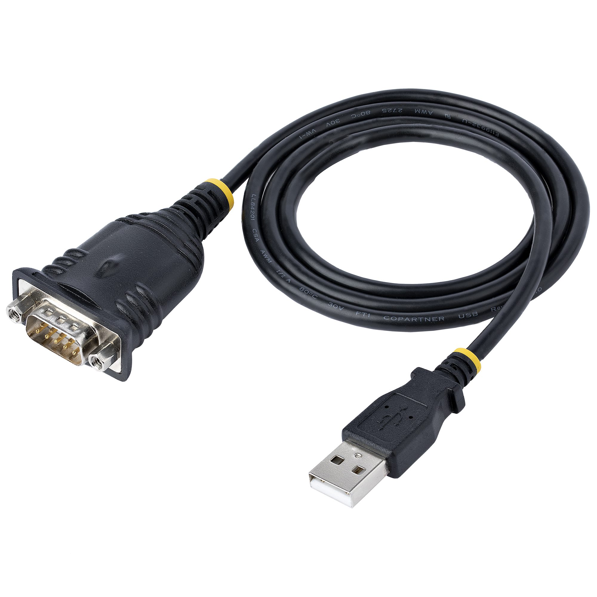 STARTECHCOM 1m USB to Serial Cable DB9 Male RS232 to USB Converter Prolific IC USB to Serial Adapter for PrinterScannerSwitch