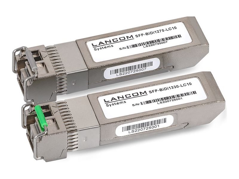 LANCOM 10G SFP+ BiDi pair for connecting LANCOM switches via SFP+ ports over only one fiber via two separate wavelengths 1270/1330nm