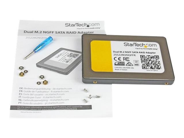 StarTech.com Dual M.2 SATA Adapter mit RAID - 2x M.2 SSD auf 2,5 SATA (6Gbit/s) RAID Adapter / Konverter mit TRIM Unterstützung - Speichercontroller (RAID) - M.2 Card - SATA 6Gb/s