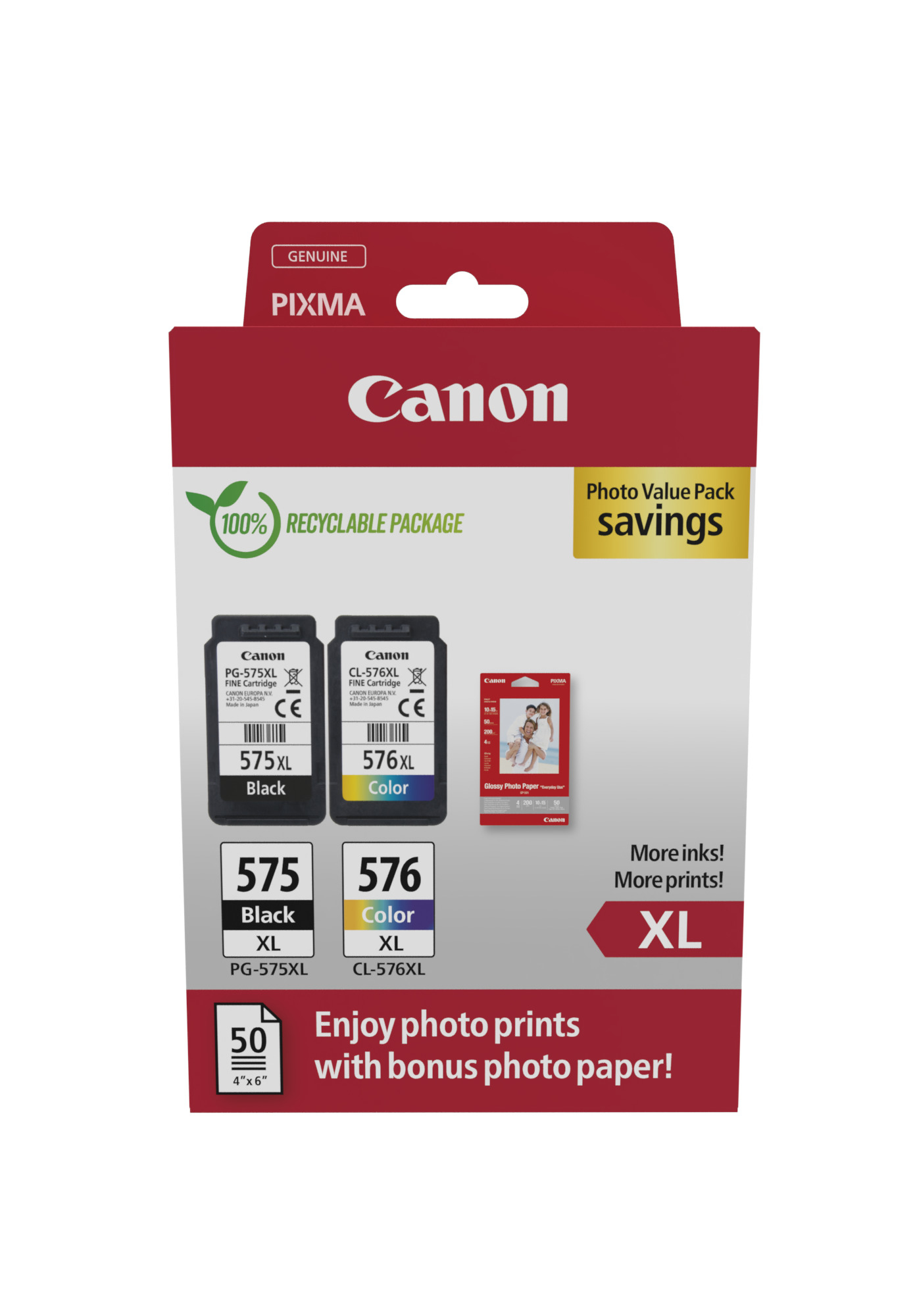 Canon PG575XLCL576XL schwarz, color Druckköpfe Fotopapier, 2erSet