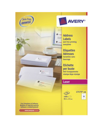 1.000 AVERY Zweckform Adressetiketten weià 99,1 x 57,0 mm 1.000 AVERY Zweckform Adressetiketten weià 99,1 x 57,0 mm