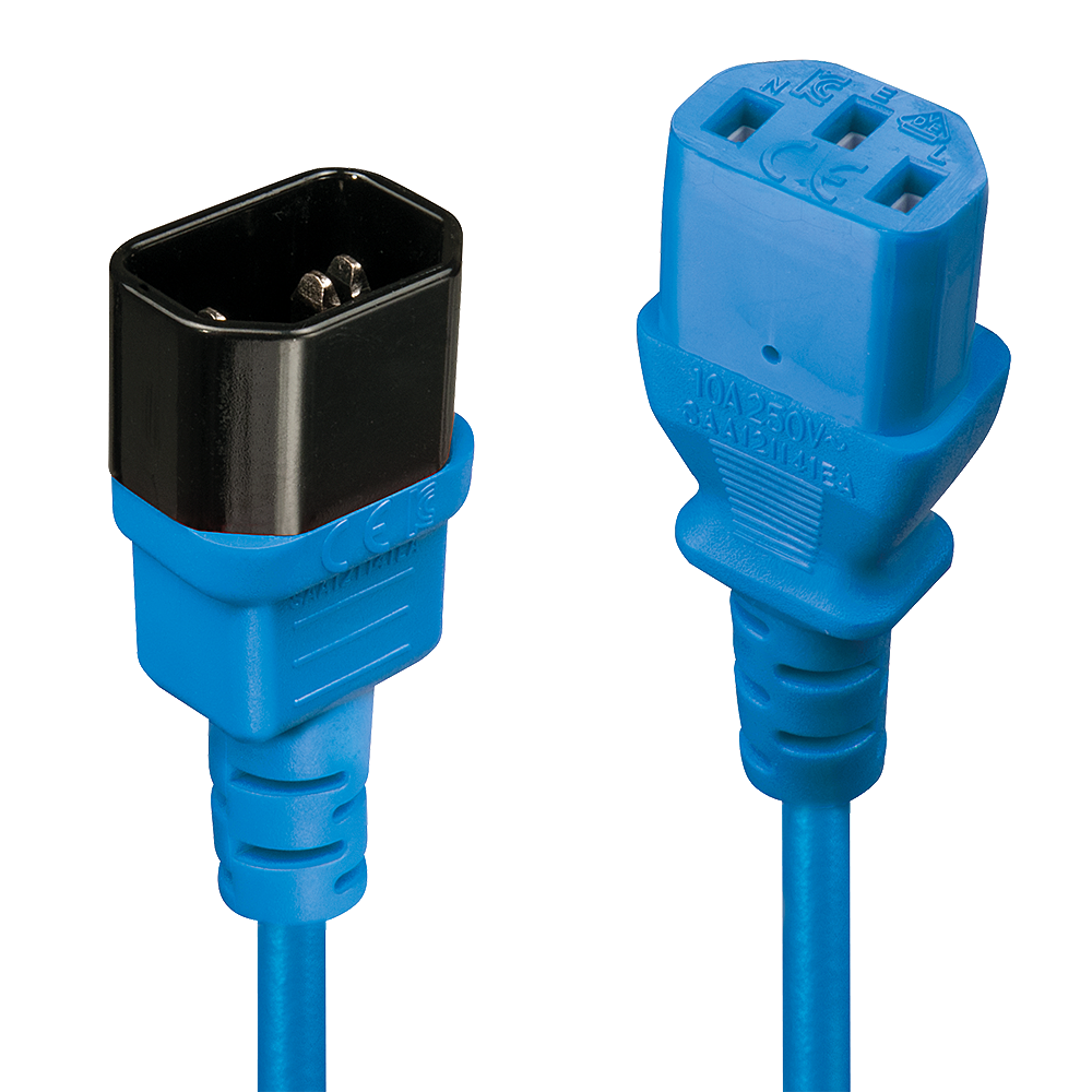 LINDY 2m IEC Verlaengerung blau