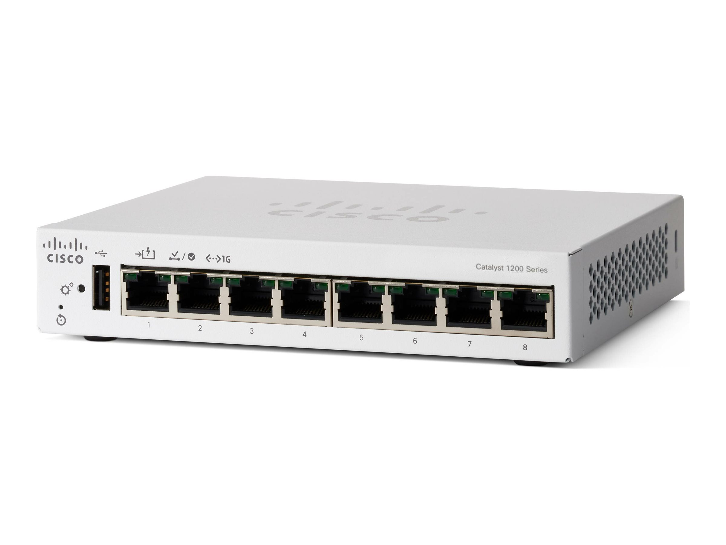 CISCO Catalyst 1200 8-Port Switch / Data-Only / no uplinks / PoE-powered Device