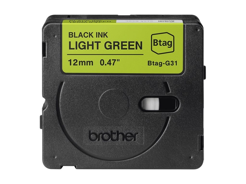 brother Schriftband Btag BTAGG31, 12 mm schwarz auf grÃ¼n