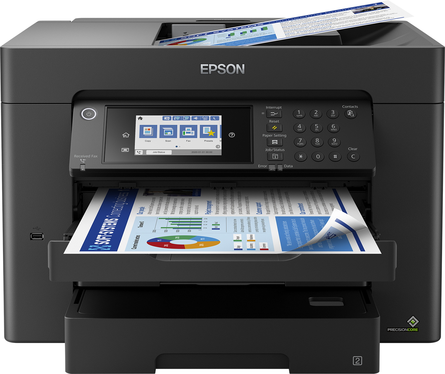 EPSON WorkForce WF7840DTWF 4 in 1 TintenstrahlMultifunktionsdrucker schwarz