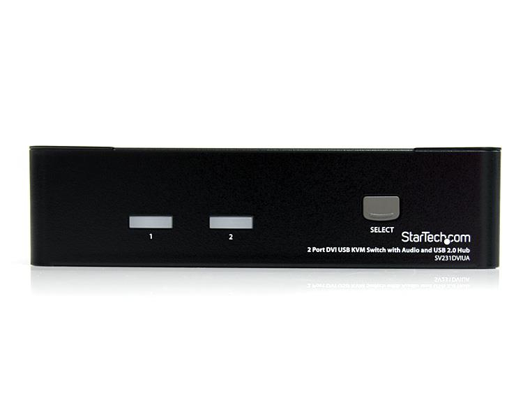 STARTECH.COM 2 Port DVI USB KVM Switch mit Audio und USB 2.0 Hub - 2-fach Dual DVI-I USB Umschalter