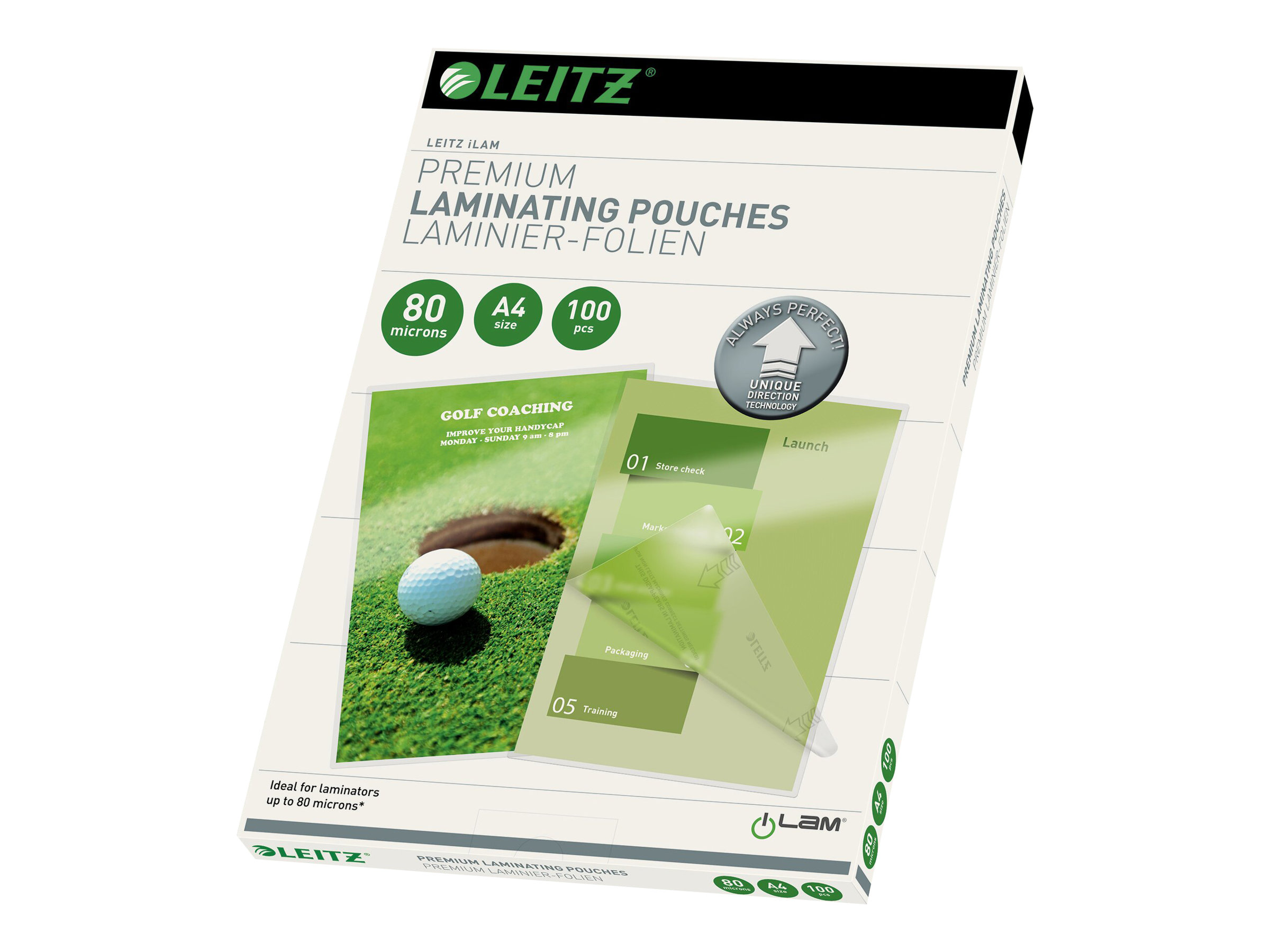 100 LEITZ UDT Laminierfolien glaenzend fuer A4 80 micron 100 LEITZ UDT Laminierfolien glaenzend fuer A4 80 micron