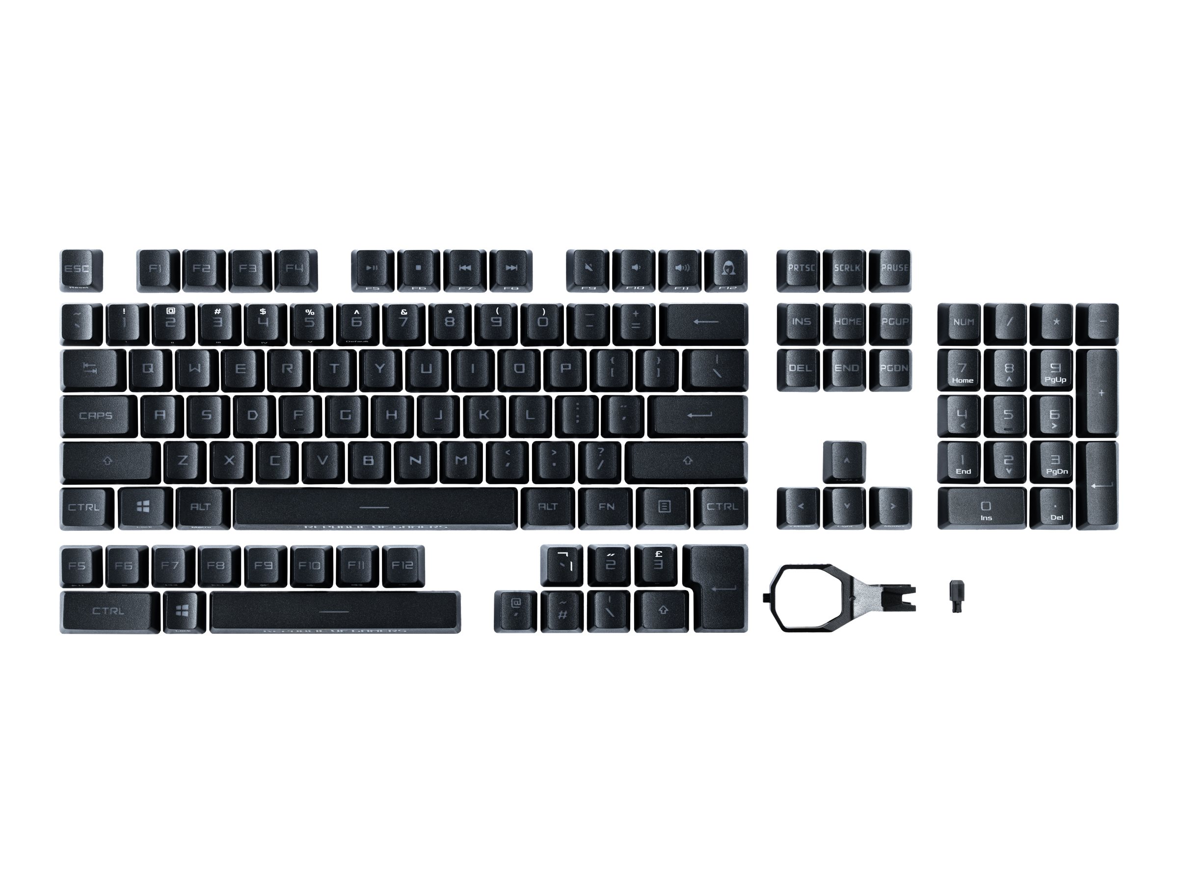 Asus ROG PBT KeycapSet schwarz, 124 Stck