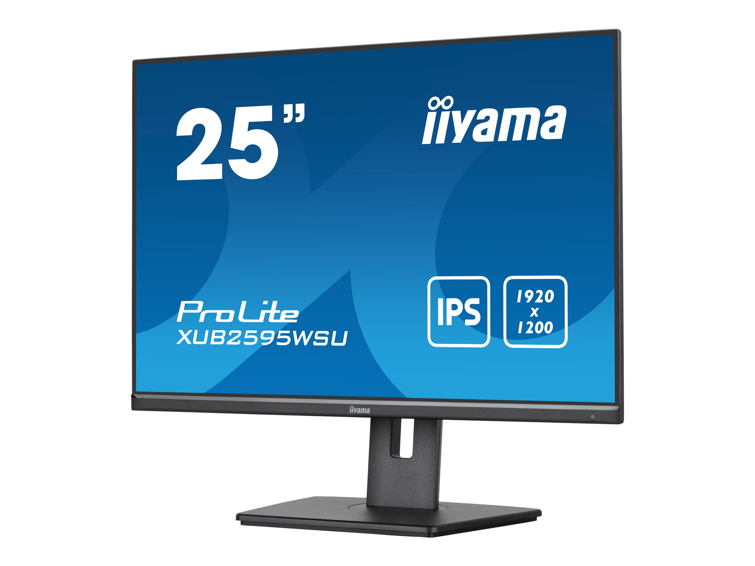 IIYAMA XUB2595WSU-B5 63,5cm 25Zoll ETE IPS-panel 1920x1200 300cd/m VGA HDMI DisplayPort 4ms Speakers USB HUB 2x2.0 15cm Height Adj.
