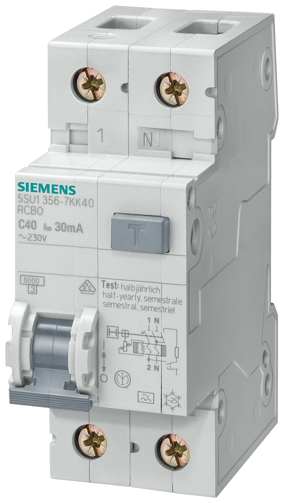 Siemens FI/LS-Schalter 5SU1356-6KK13 B13/0,03A 6kA 1polig+N