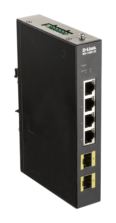 D-LINK DIS-100G-6S Industrial Gigabit unmanaged Switch 4 Ports Gigabit + 2 Ports SFP