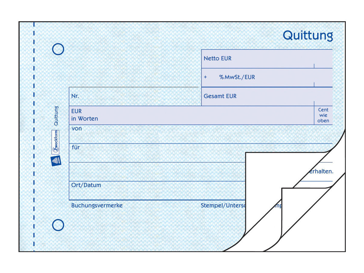 AVERY Zweckform Quittung, MwSt. separat ausgewiesen Formularbuch 333 AVERY Zweckform Quittung, MwSt. separat ausgewiesen Formularbuch 333