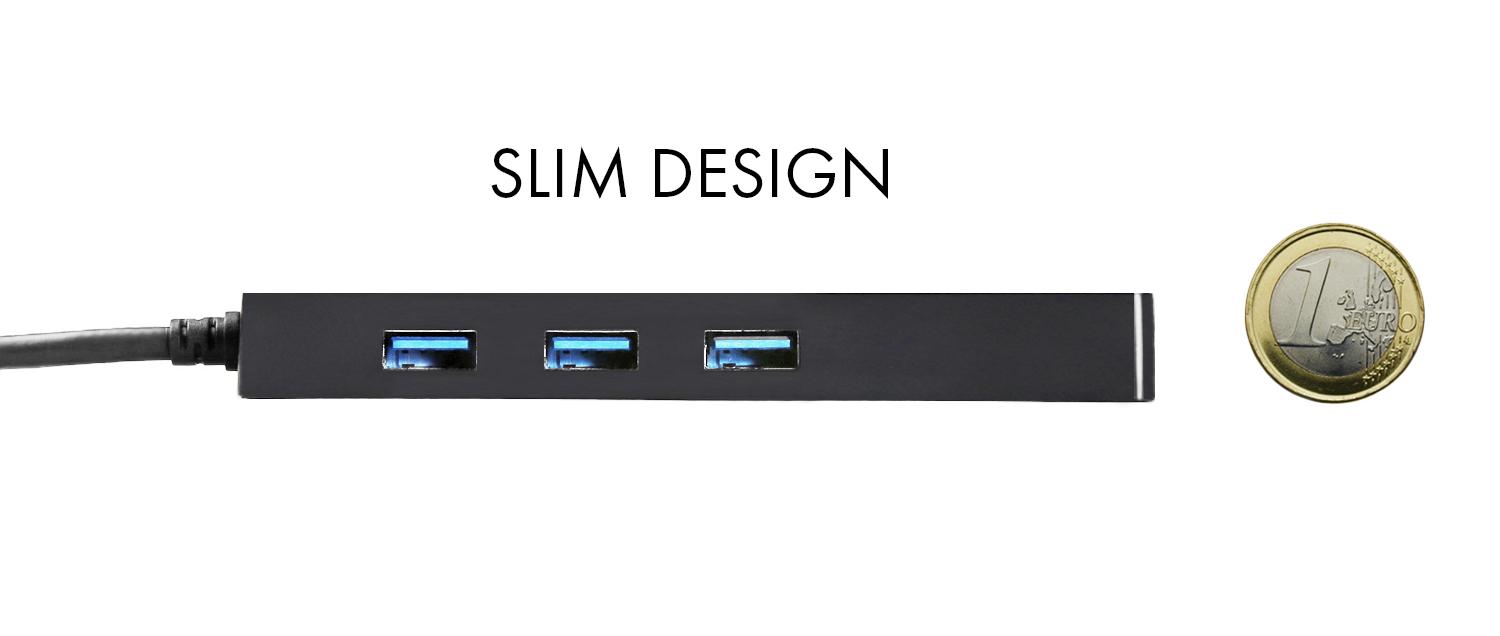ITEC USB C Slim HUB 3 Port mit Gigabit Ethernet Adapter ideal fuer New Macbook Macbook Pro 2016 usw kompatible mit Thunderbolt 3
