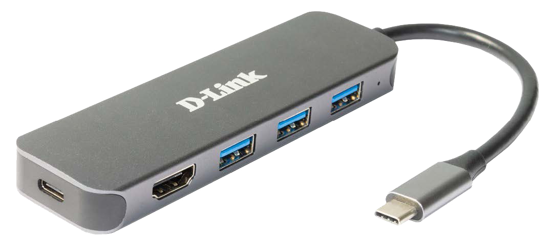 DLINK DUB2333 5in1 USBC Hub mit HDMIPower Delivery 3x USBA 30 SuperSpeed 1x HDMI 1x USBC Thunderbolt 3 60W