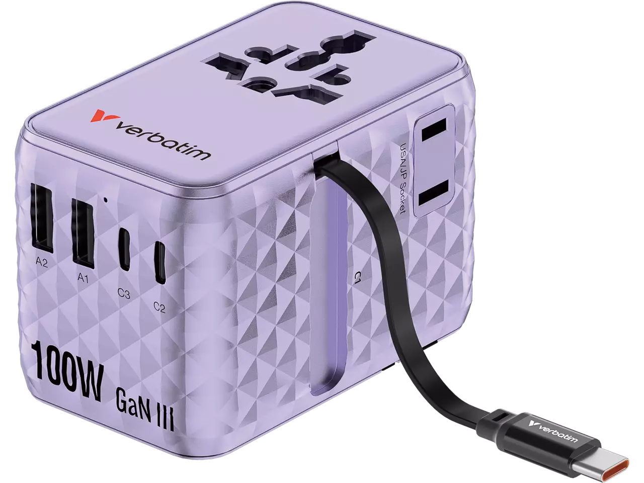 Verbatim 30193 Chargen Travel 100W Purple