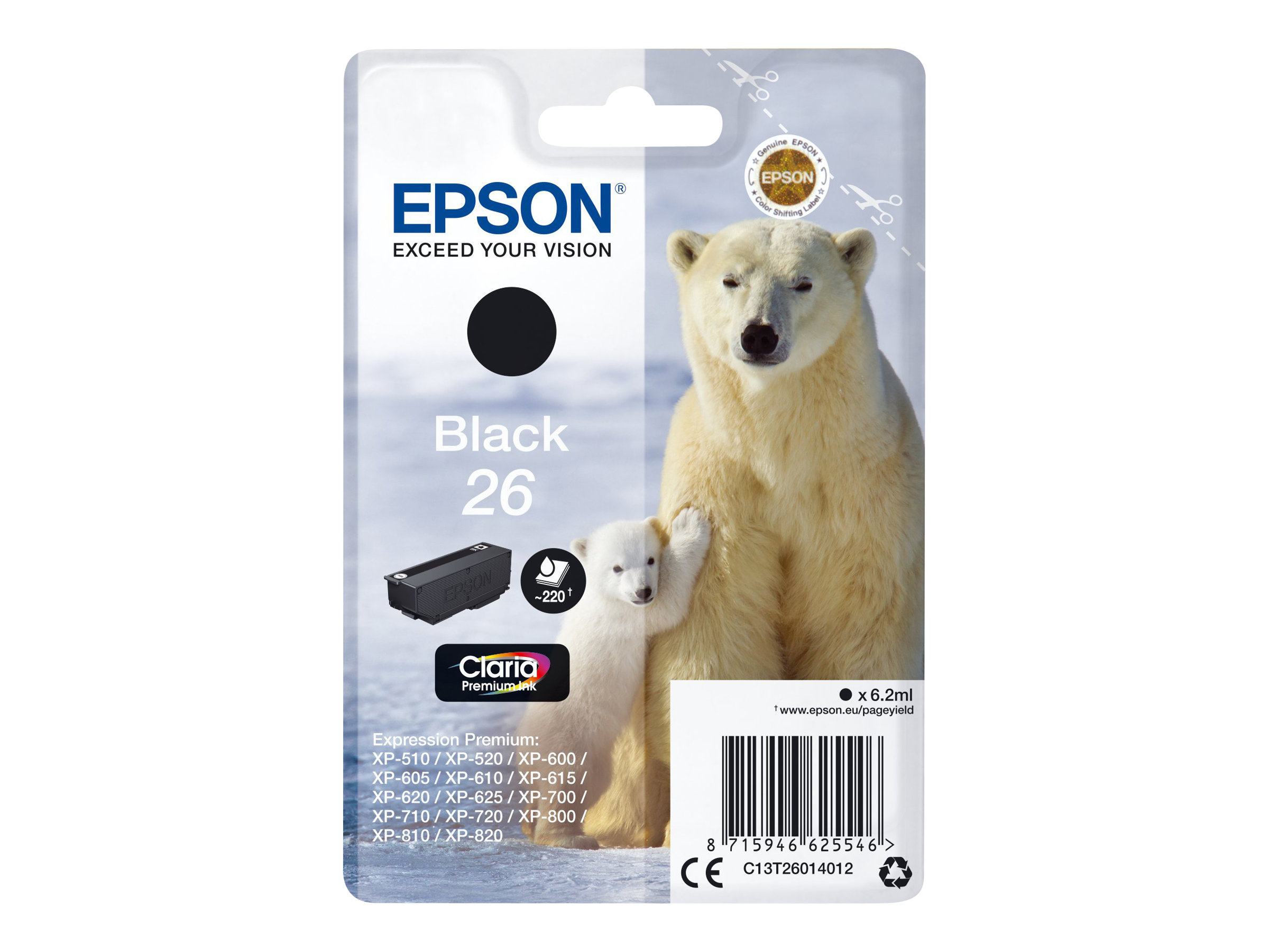 C13T26014012 EPSON XP Tinte black ST 220 C13T26014012 EPSON XP Tinte black ST 220