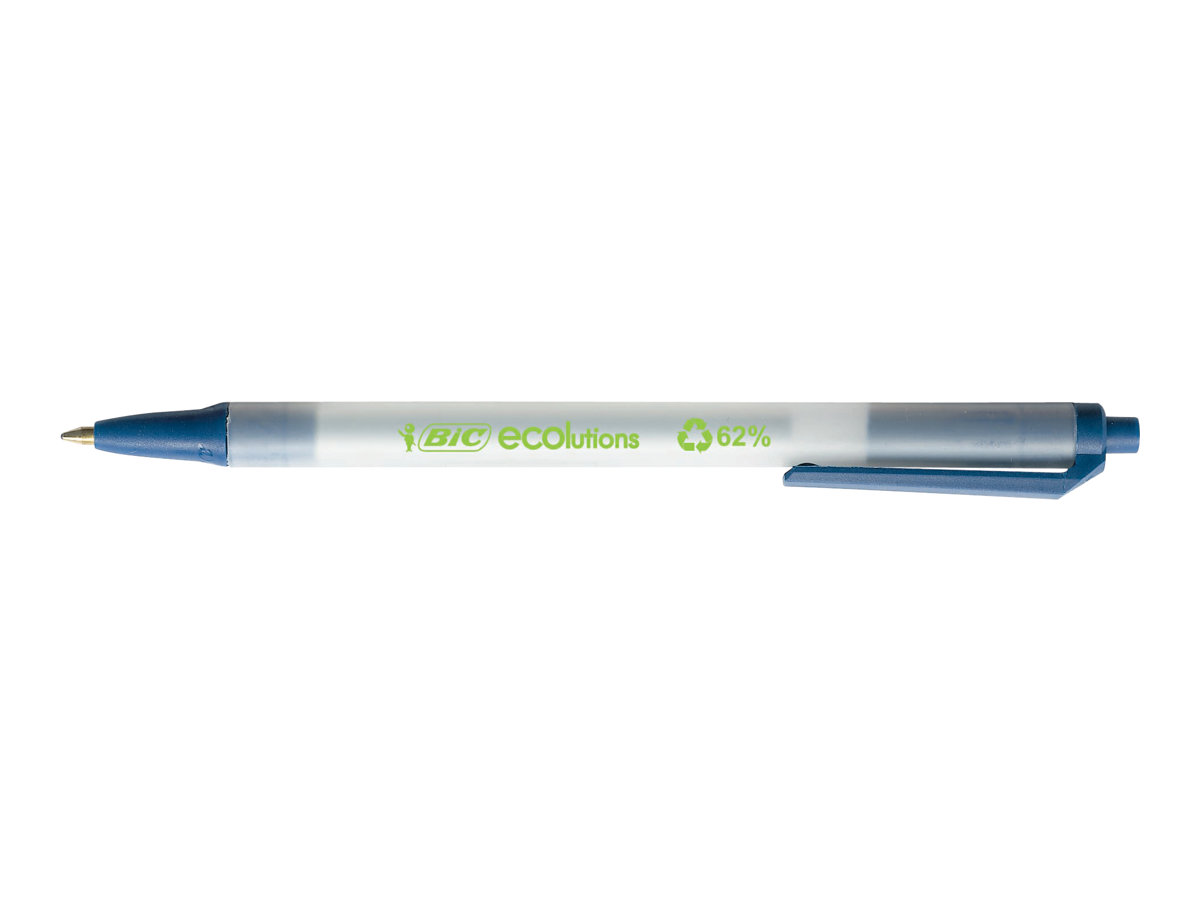BIC Kugelschreiber ECOlutionsÂ® Clic Sticâ¢ transparent/blau, Schreibfarbe: blau, 1 St.