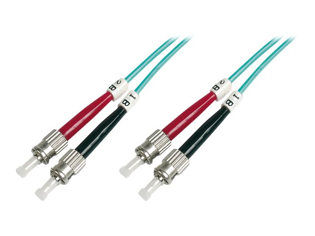 DIGITUS LWL Patchkabel Duplex ST zu ST MM OM3 50/125 5m Länge 5 Klasse OM3