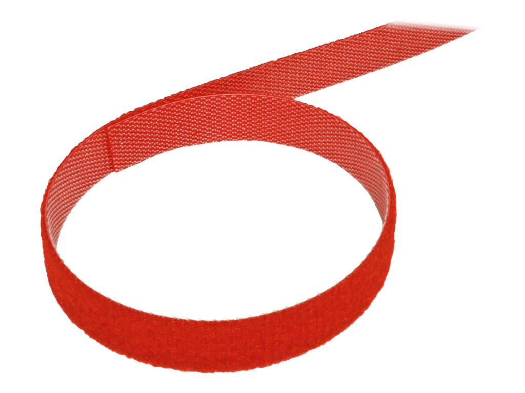 VALUE Klettband auf Rolle 10mm rot 25m