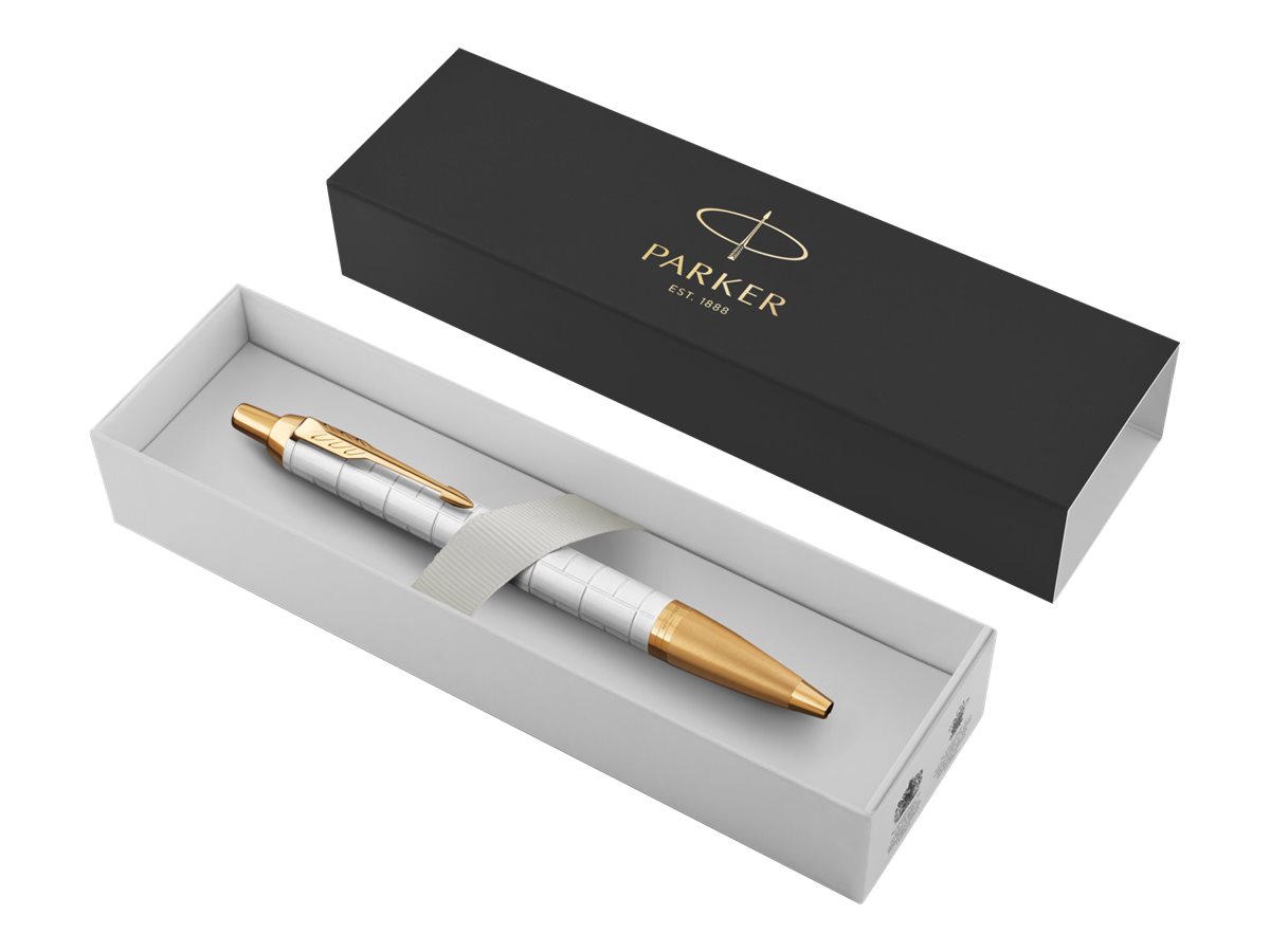 PARKER Kugelschreiber IM Premium weiss/gold, Schreibfarbe: blau, 1 St.