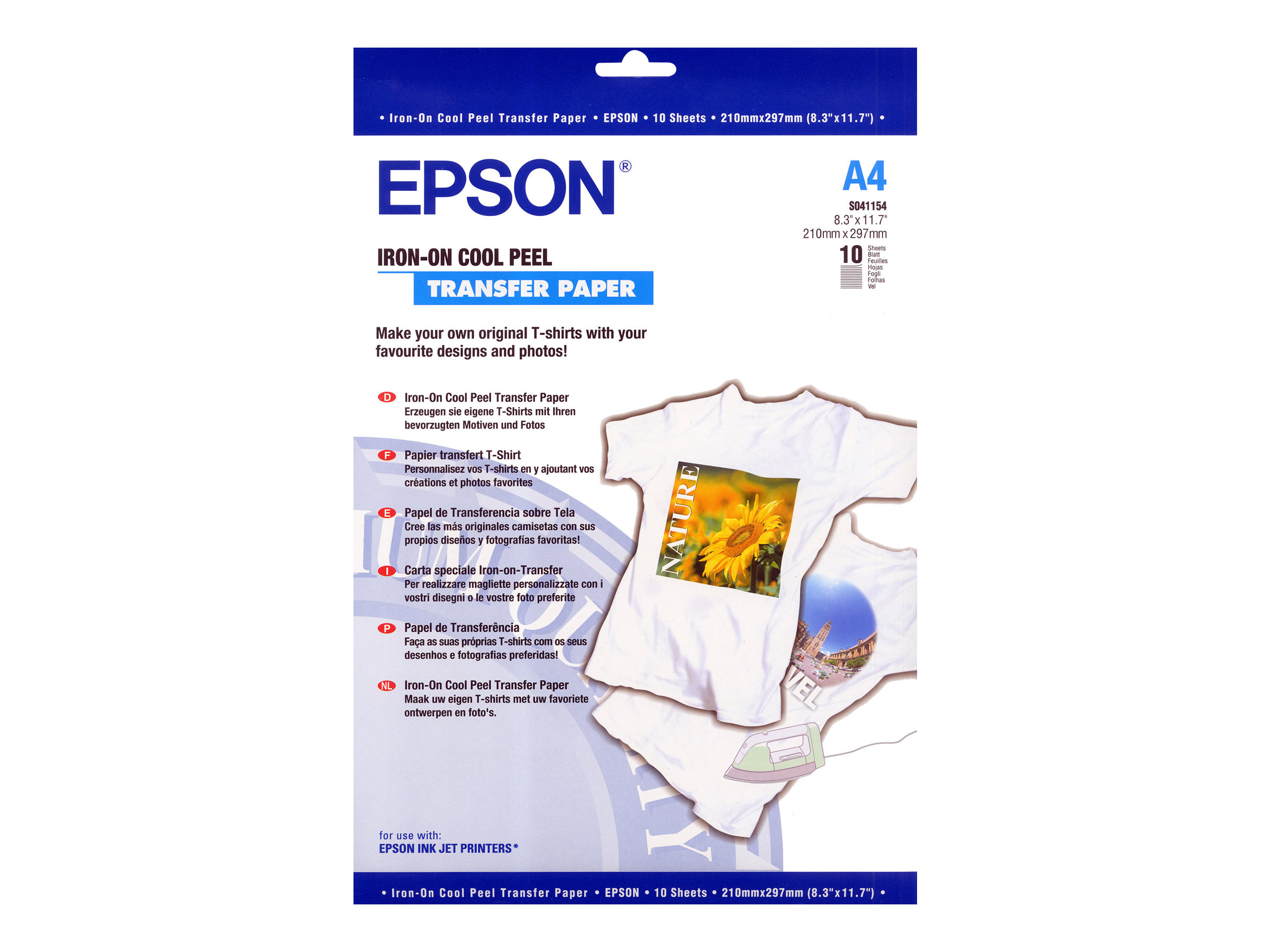 EPSON S041154 Iron-on-transfer Papier 120g/m2 A4 10 Blatt 1er-Pack