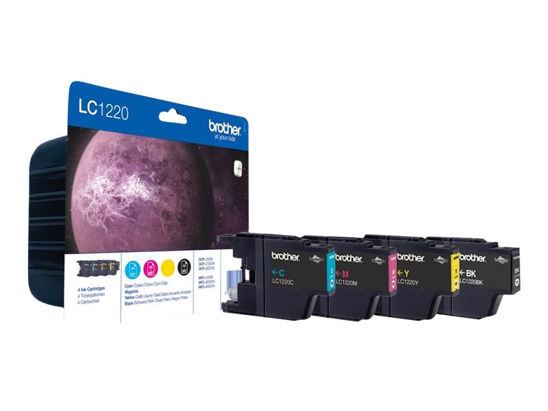 BROTHER LC-1220 Tinte schwarz und dreifarbig Standardkapazitaet 4 x 300 Seiten 1-pack blister ohne Alarm BROTHER LC-1220 Tinte schwarz und dreifarbig Standardkapazitaet 4 x 300 Seiten 1-pack blister ohne Alarm