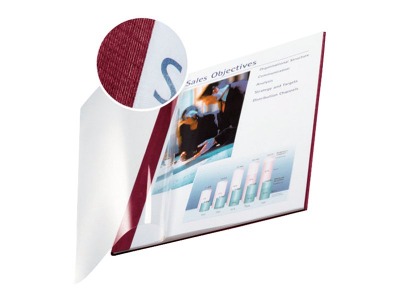 LEITZ Buchbindemappen rot Softcover fuer 36 - 70 Blatt DIN A4, 10 St.