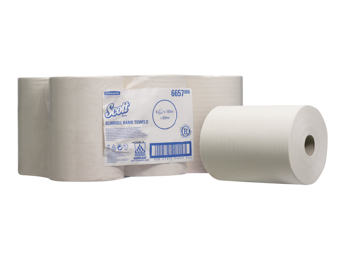 6 Scott® Handtuchrollen SLIMROLL® 1-lagig weià 6 Scott® Handtuchrollen SLIMROLL® 1-lagig weiÃ