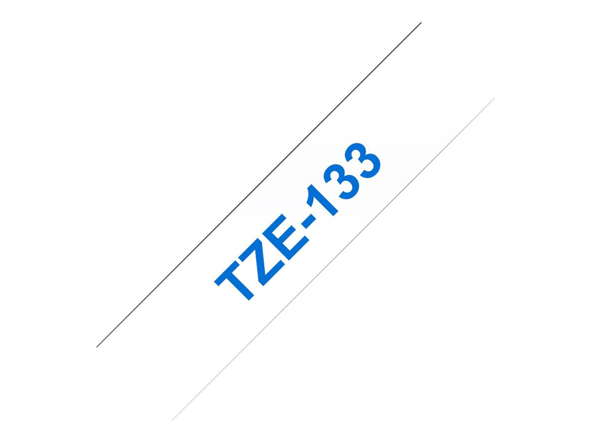 Brother TZE133 - 12 mm - Blau auf Transparent