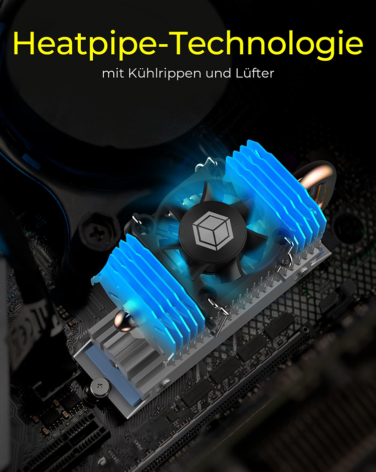 K Kuehlkoerper IcyBox SSD M2 schwenkbar