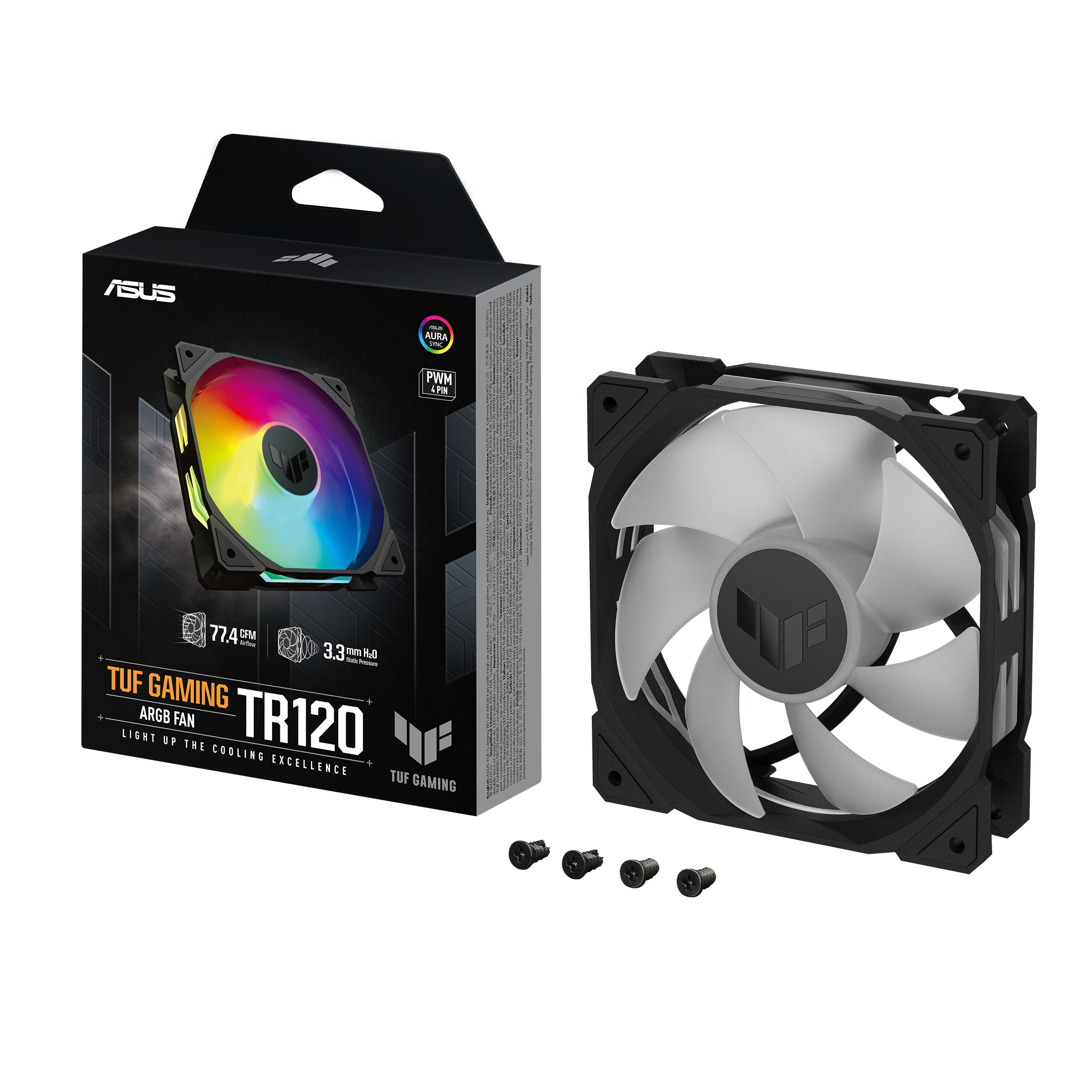 120mm ASUS TUF GAMING TR120 ARGB Gehaeuseluefter schwarz, 120 mm, PWM