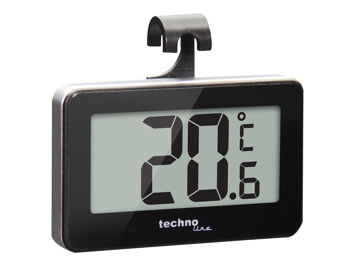 TechnoLine® WS 7012 Gefrier- & Kuehlschrankthermometer schwarz