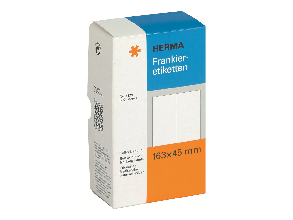 500 HERMA Frankieretiketten 4329 weiss 163,0 x 45,0 mm 500 HERMA Frankieretiketten 4329 weiss 163,0 x 45,0 mm