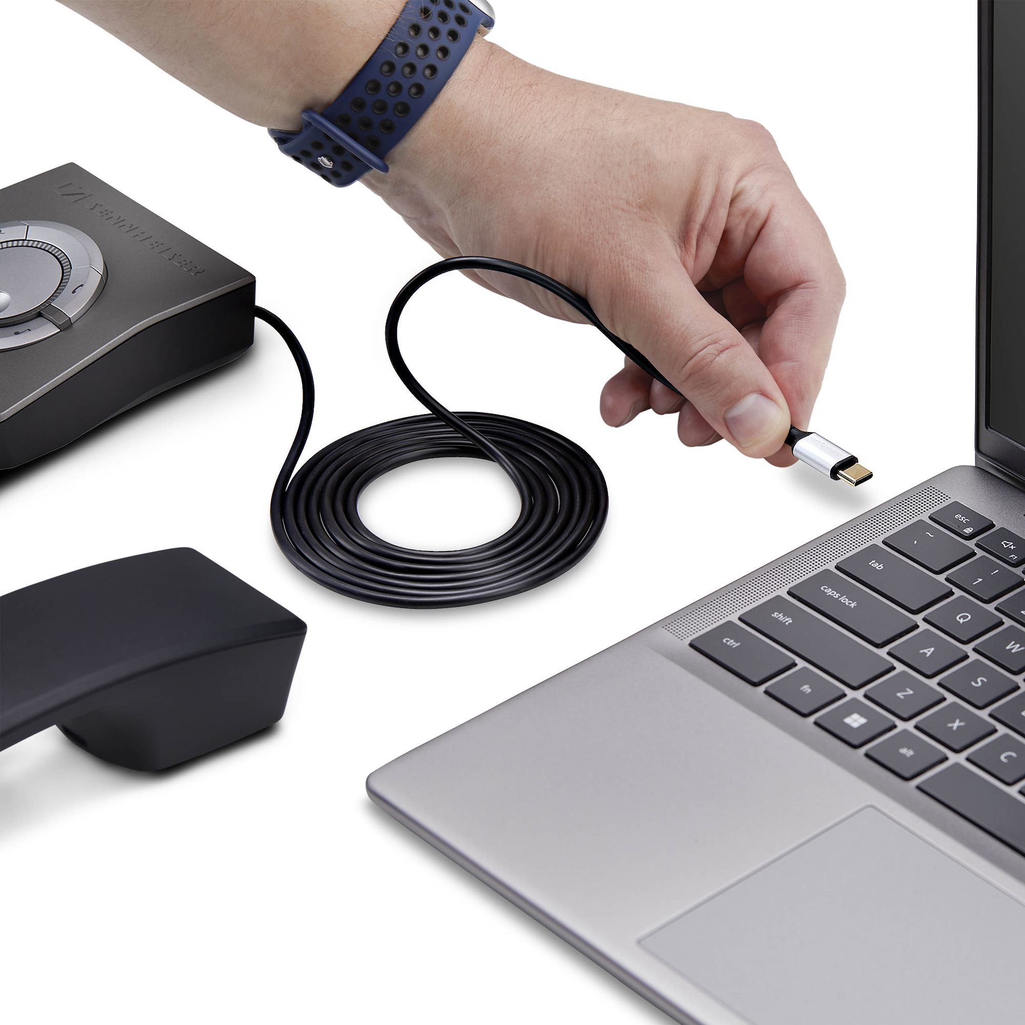 STARTECHCOM USBC auf RJ9 Adapter fur Burotelefone oder KabelDrahtlose Headsets fur Festnetz und VoIP Geraete 1,8m Kabel